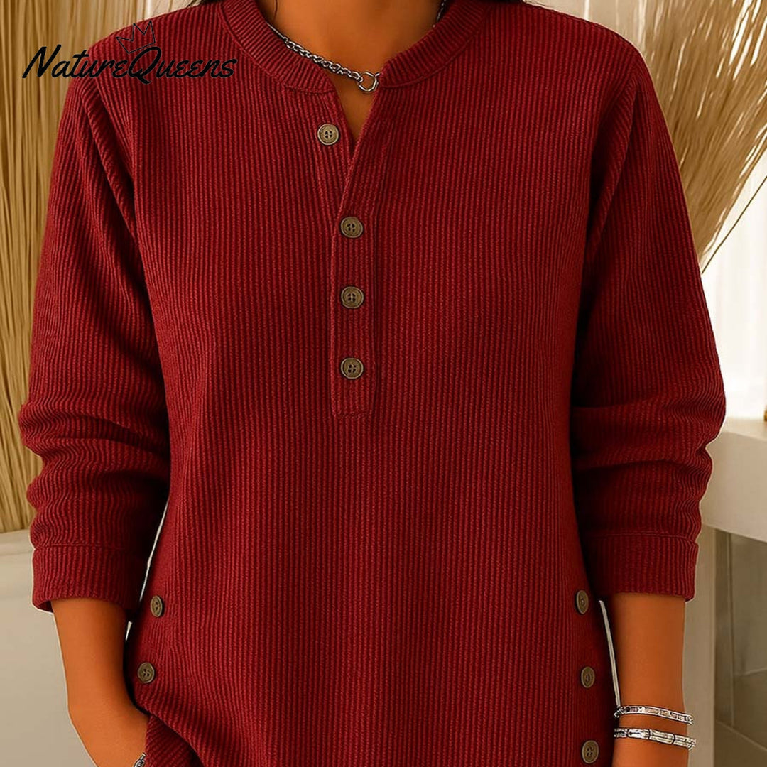 Quinty | Komfortowa Bluzka z Guzikami