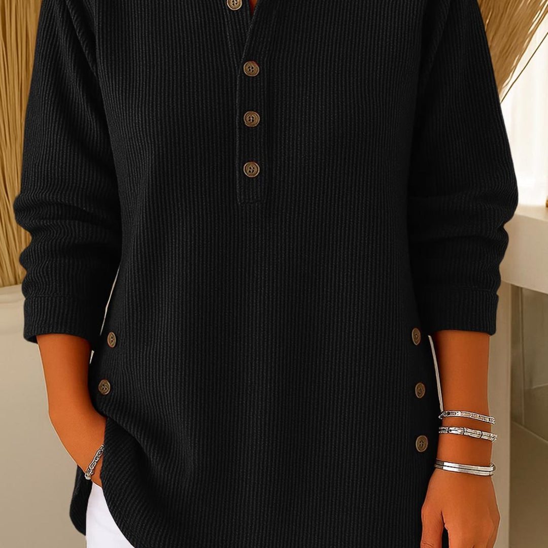 Quinty | Komfortowa Bluzka z Guzikami