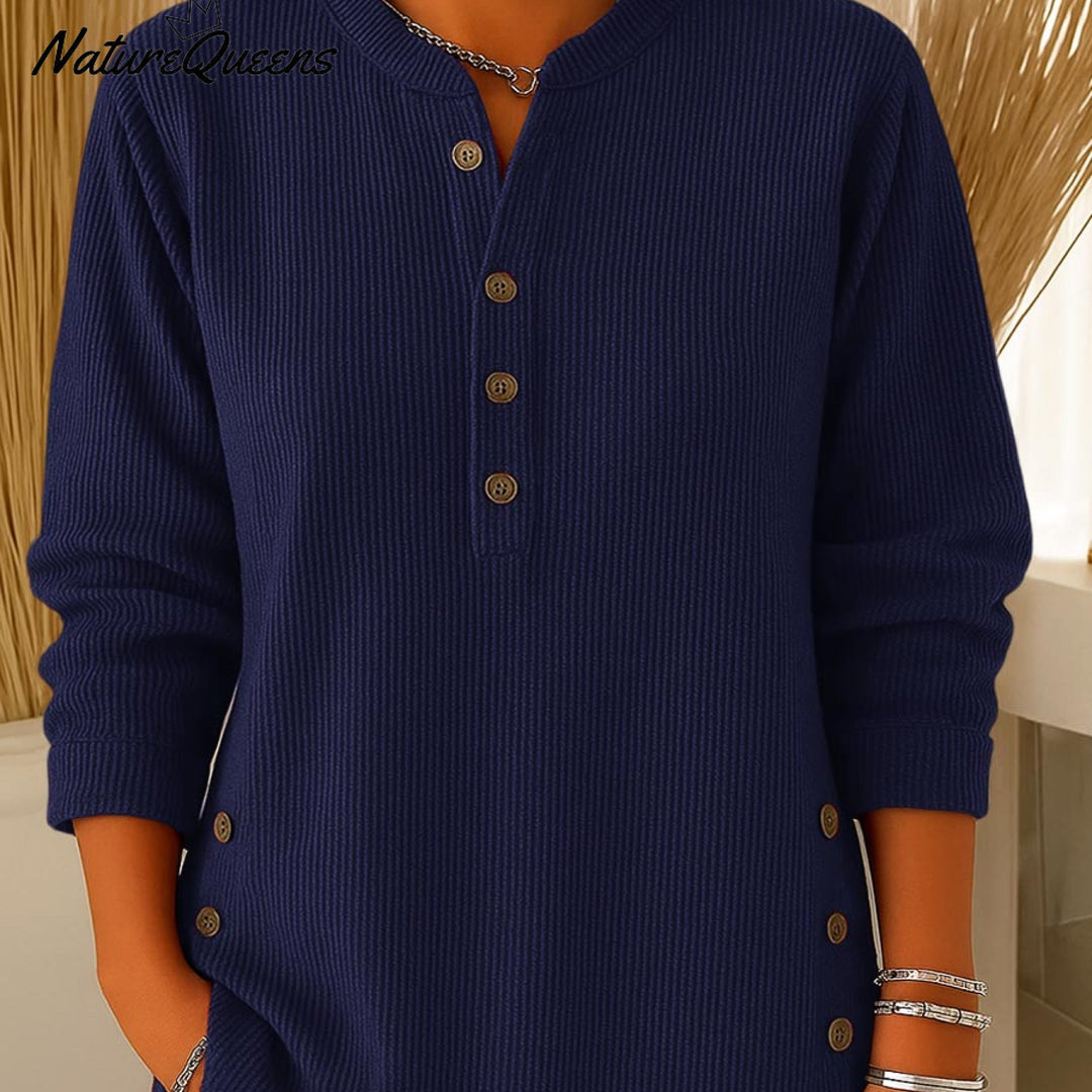 Quinty | Komfortowa Bluzka z Guzikami