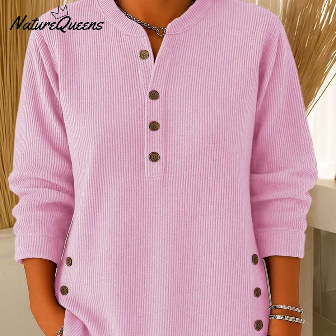 Quinty | Komfortowa Bluzka z Guzikami