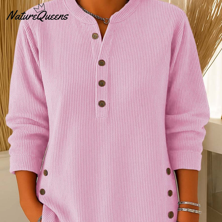 Quinty | Komfortowa Bluzka z Guzikami