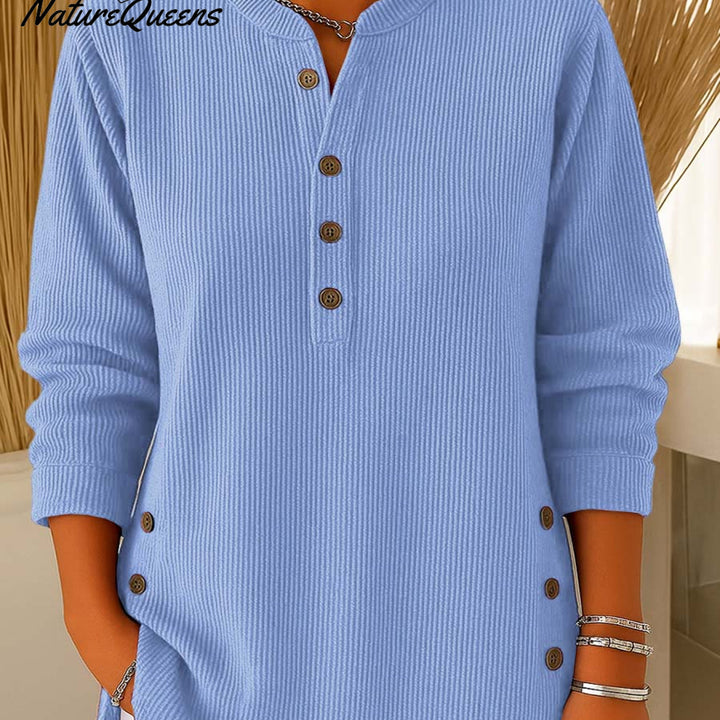 Quinty | Komfortowa Bluzka z Guzikami