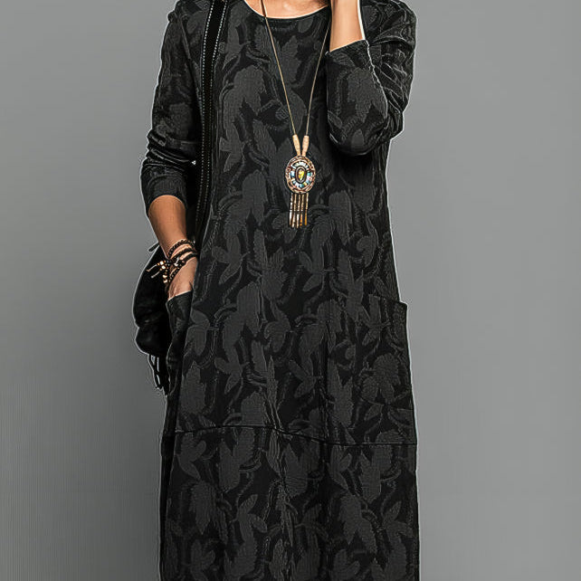 CASSIE | Casual zimowa sukienka z okrągłym dekoltem