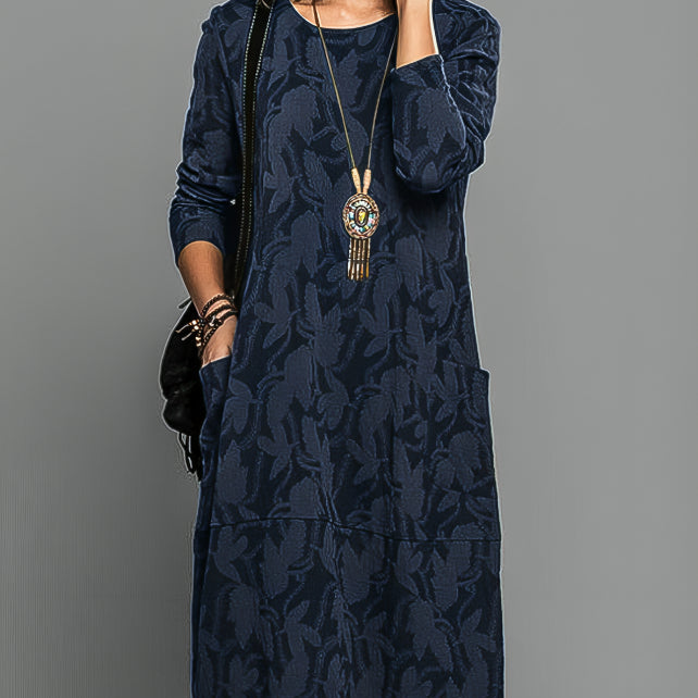 CASSIE | Casual zimowa sukienka z okrągłym dekoltem