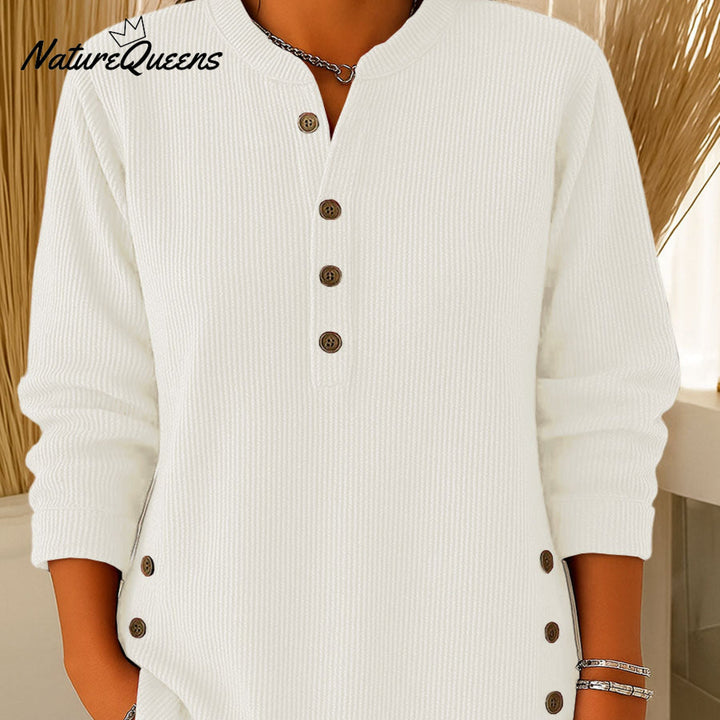 Quinty | Komfortowa Bluzka z Guzikami