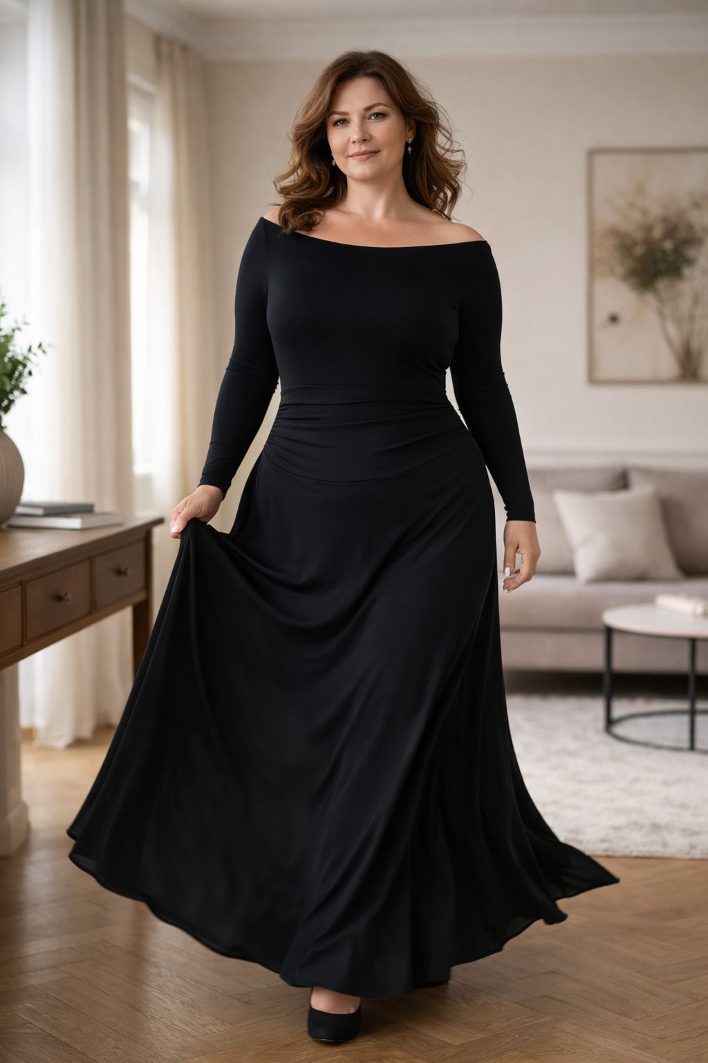 Rubi | Elegancka sukienka maxi, która nie opina i pięknie układa się na sylwetce 35+