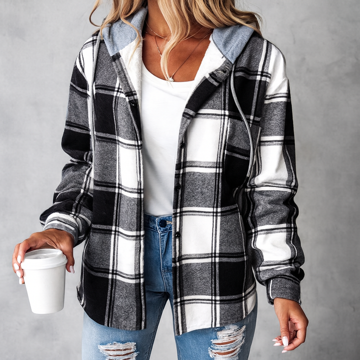 MAJA| Damska kurtka z polaru – luźny fason na guziki, idealna na jesień i zimę.