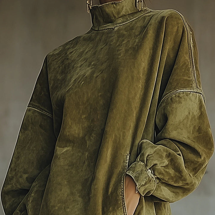 Sukienka z Fausz Suede z Golfem i Frędzlami