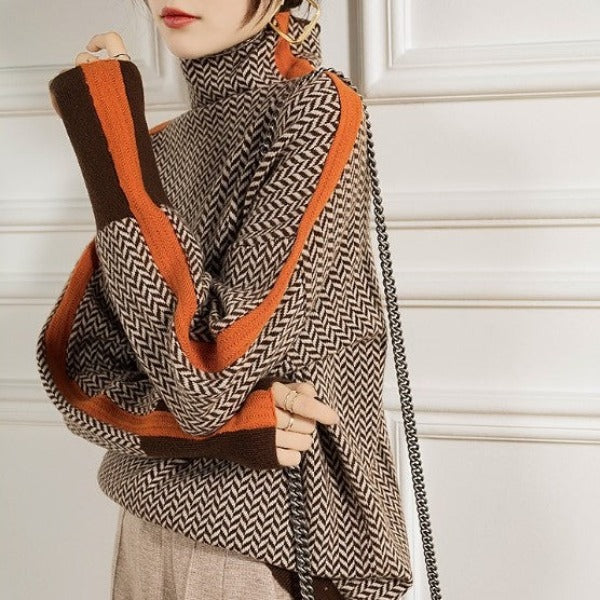 KINGA | Golf z kontrastowymi paskami