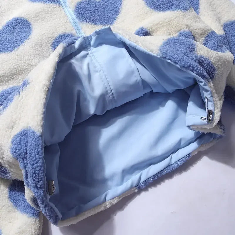 Radana | Dwustronna zimowa kurtka z serduszkami