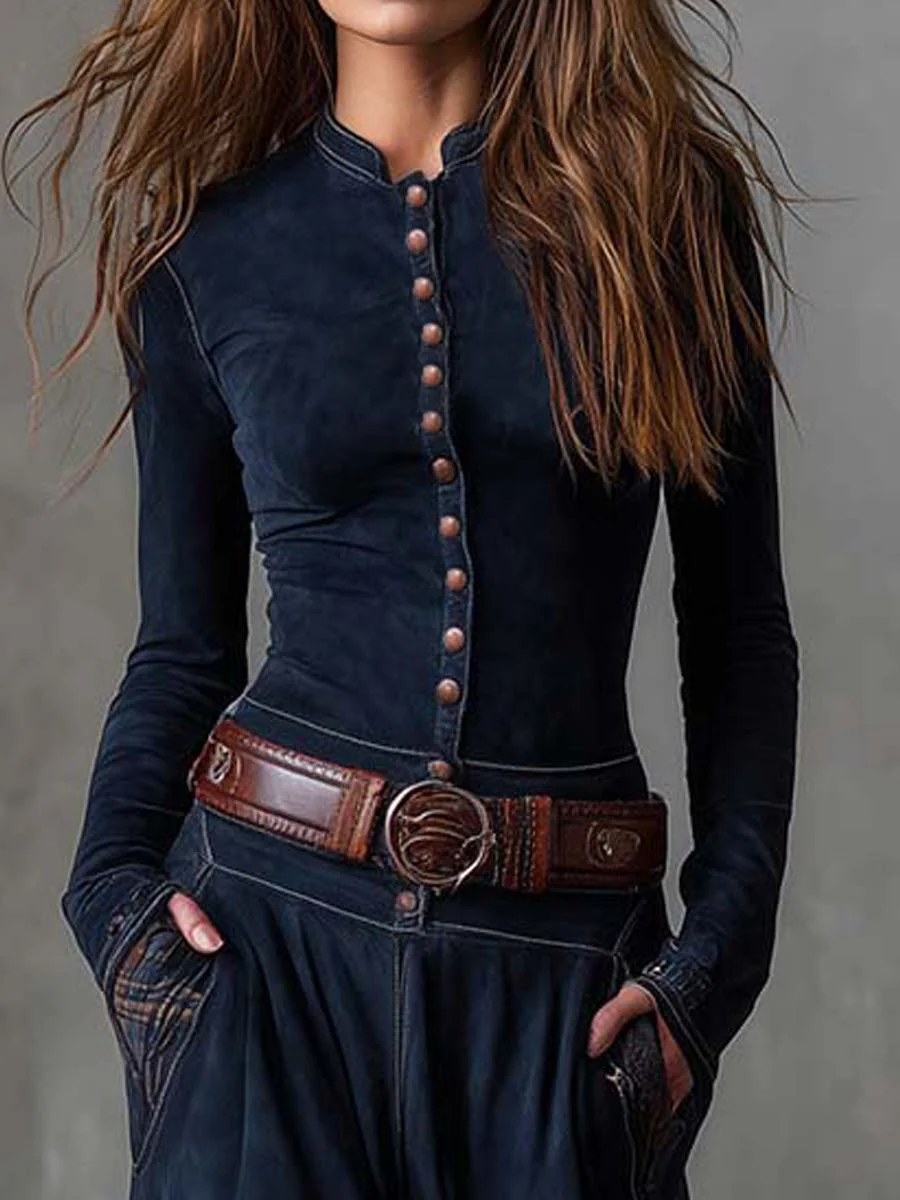 SELENA |granatowa zamszowa sukienka maxi z paskami